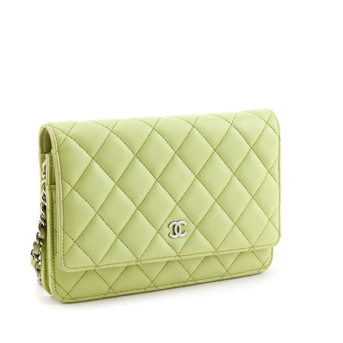 Chanel Pistachio Green Quilted Lambskin Classic Wallet On Chain - Love that Bag etc - Preowned Authentic Designer Handbags & Preloved Fashions