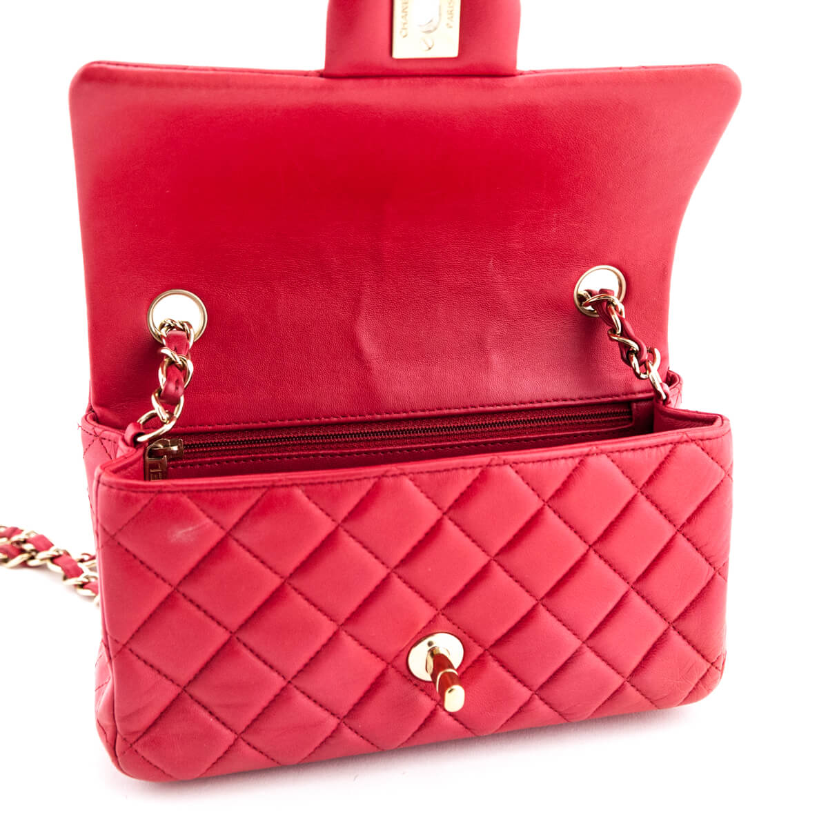 Chanel Hot Pink mini rectangular bag Leather ref.126841 - Joli Closet