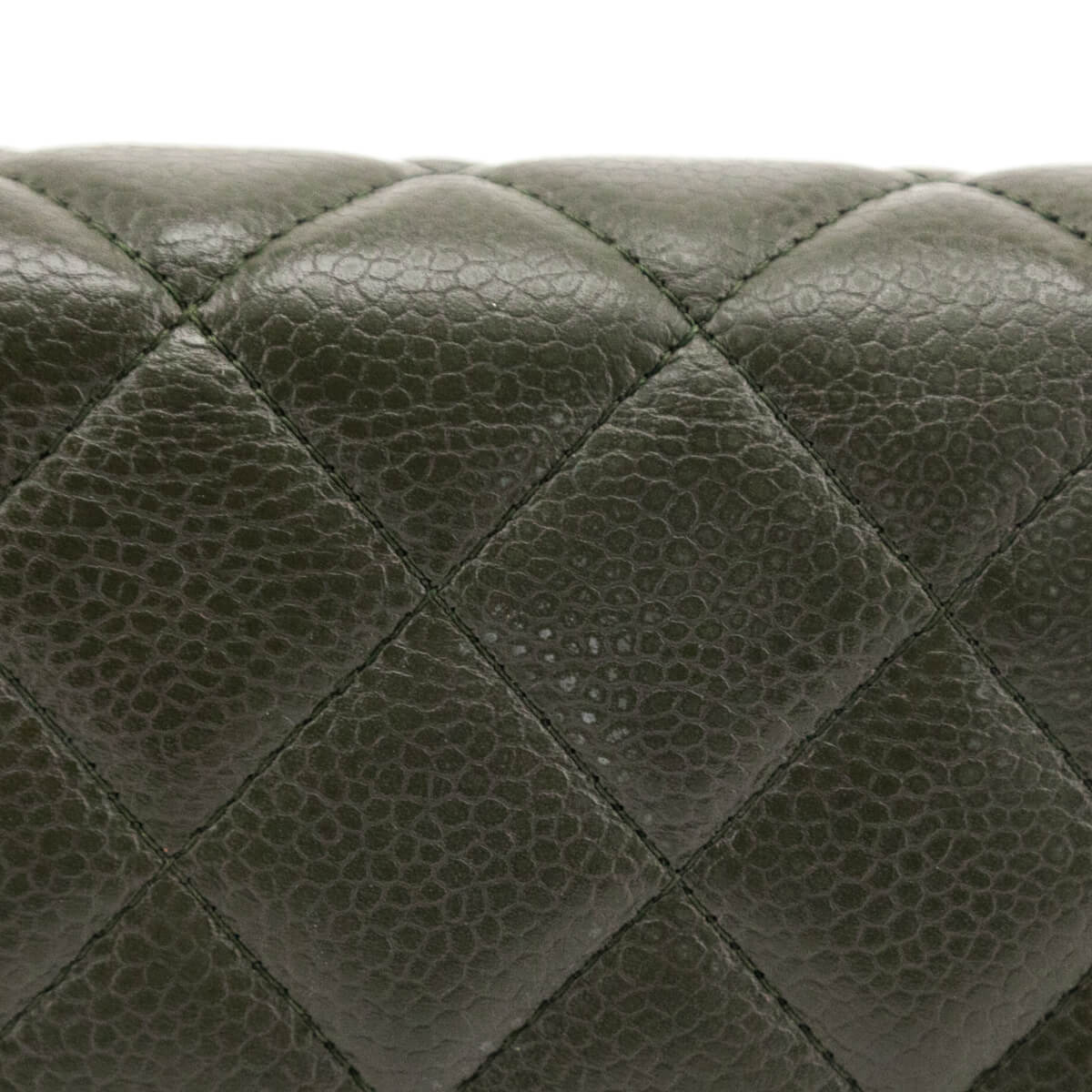Chanel Khaki Vintage Quilted Caviar Wallet On Chain - Love that Bag etc - Preowned Authentic Designer Handbags & Preloved Fashions