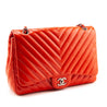 Chanel Orange Quilted Chevron Patent Maxi Classic Single Flap Shoulder Bag - Love that Bag etc - Preowned Authentic Designer Handbags & Preloved Fashions
