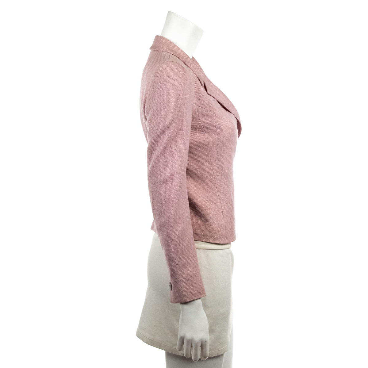 Chanel Pink Metallic Vintage Asymmetrical Blazer Size XS | FR 36 - Love that Bag etc - Preowned Authentic Designer Handbags & Preloved Fashions