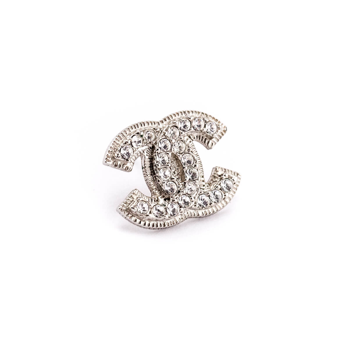 Chanel Strass CC Logo Earring Studs mini tinny studs silver – LLBazar