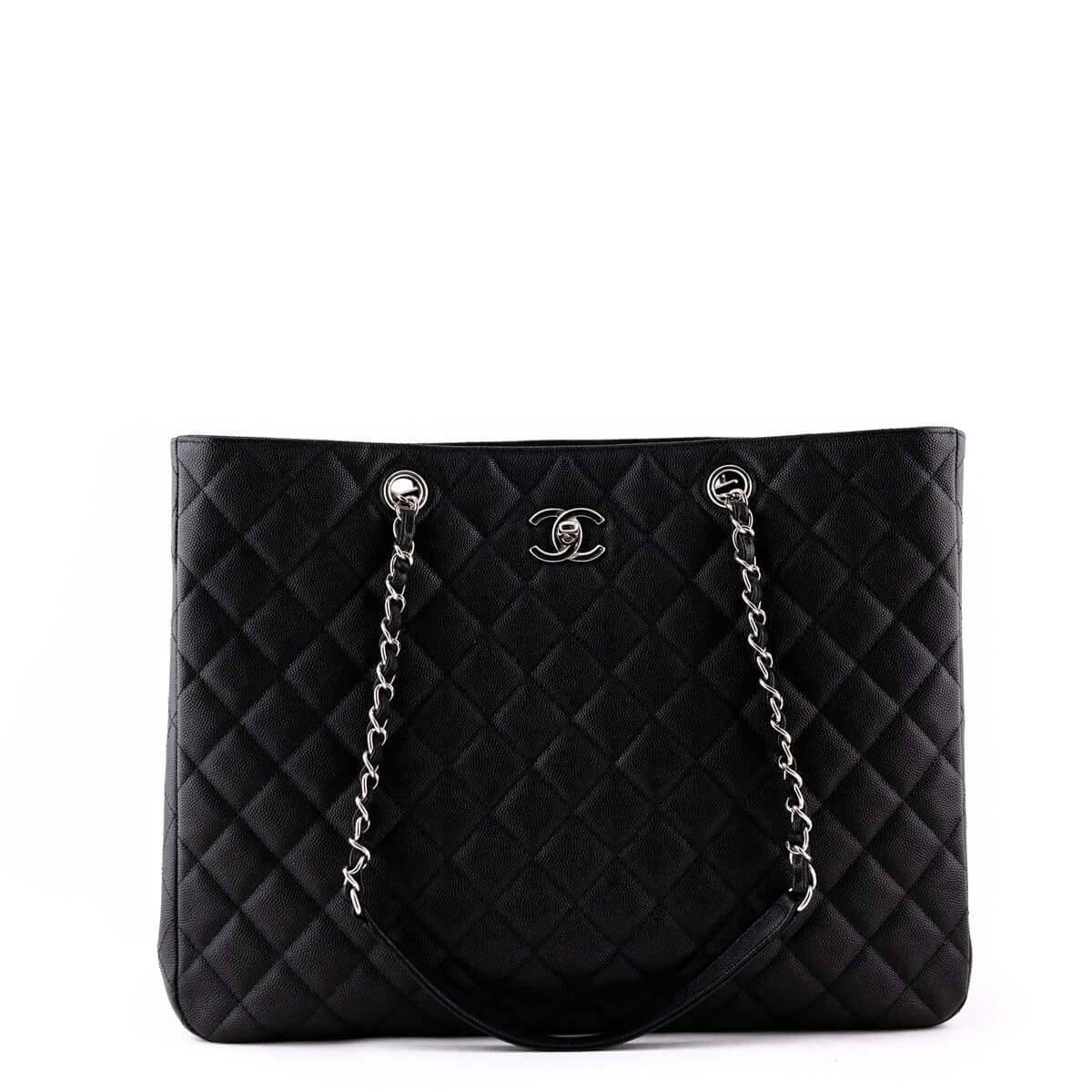 Chanel Black Quilted Caviar 2018 Timeless Tote - Shop Preloved Chanel