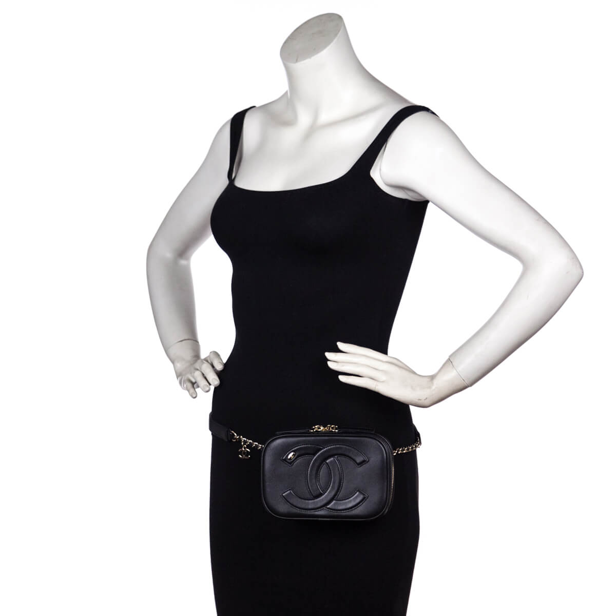 Chanel Black Lambskin CC Mania Waist Bag - Shop Preloved Chanel