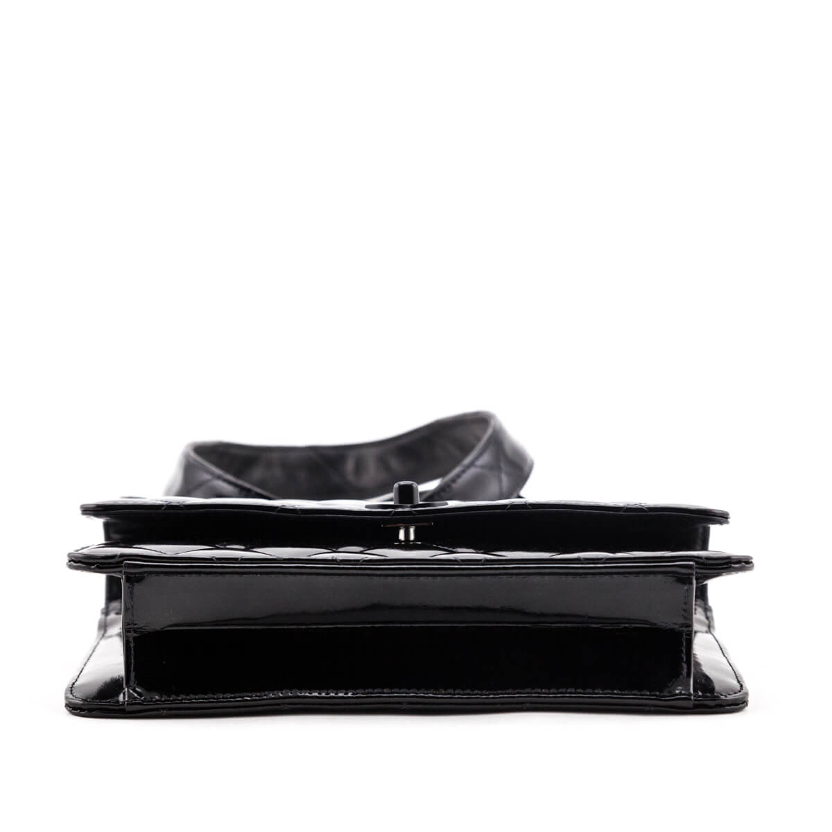 NWOT Black Faux Patent Leather Chanel Beaute Crossbody Shoulder Bag VIP Gift