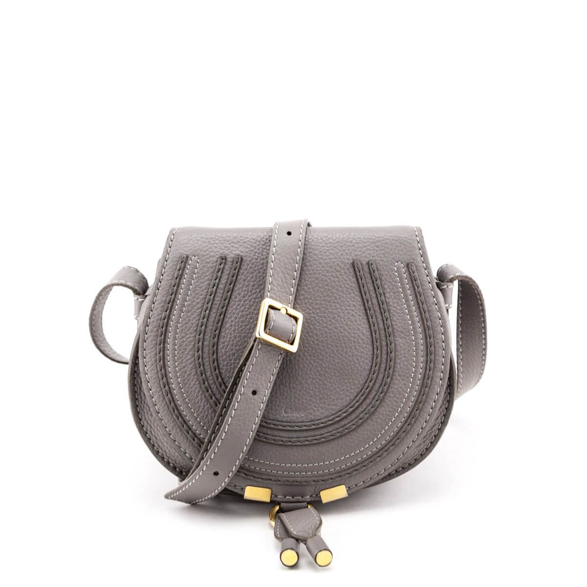 Chloé Marcie Small Calfskin Round Saddle Bag (Shoulder bags,Cross Body  Bags)