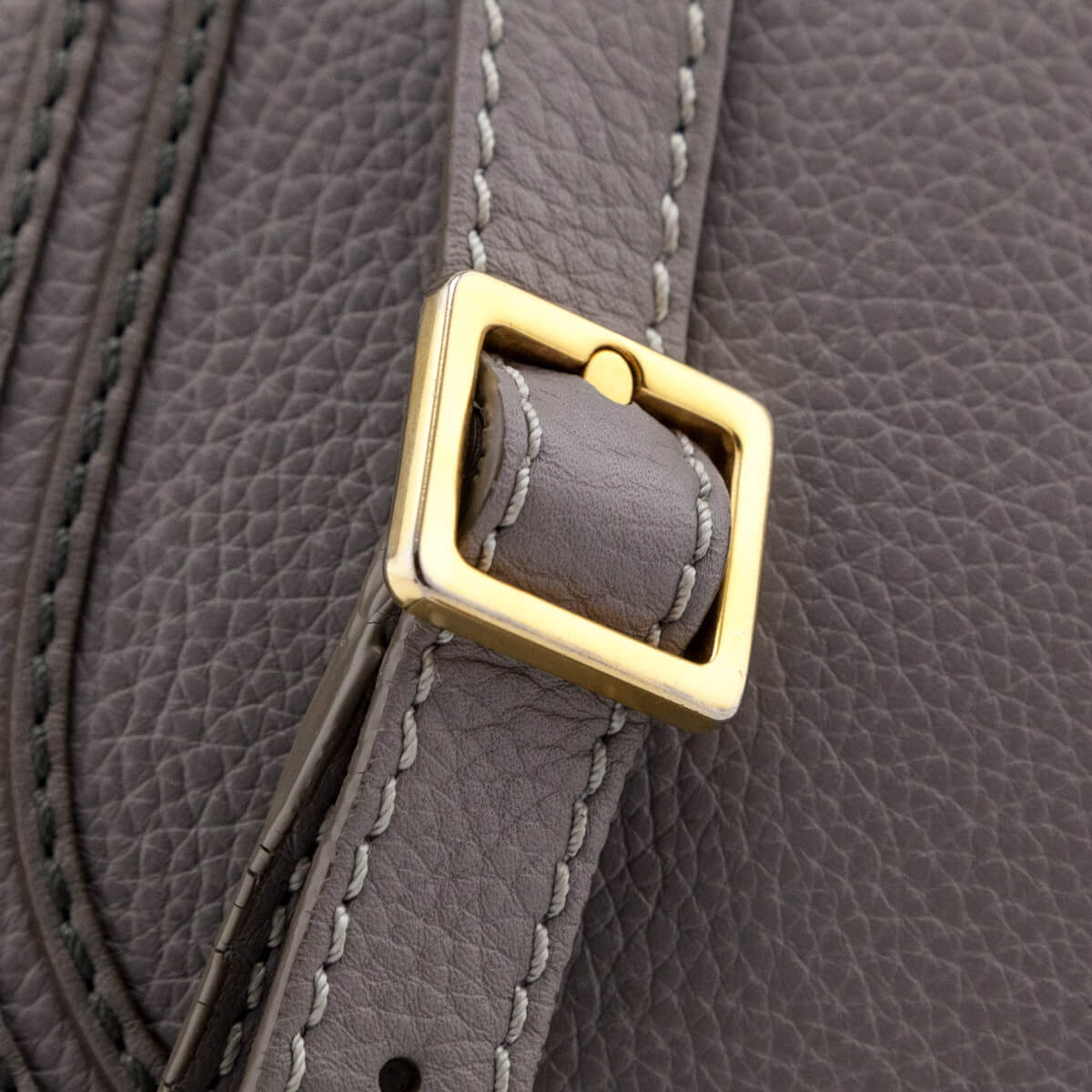 Chloe Cashmere Gray Calfskin Mini Marcie Round Saddle Crossbody - Love that Bag etc - Preowned Authentic Designer Handbags & Preloved Fashions
