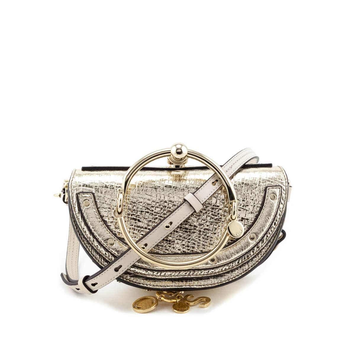 Nile Small Metallic Bracelet Minaudiere Bag