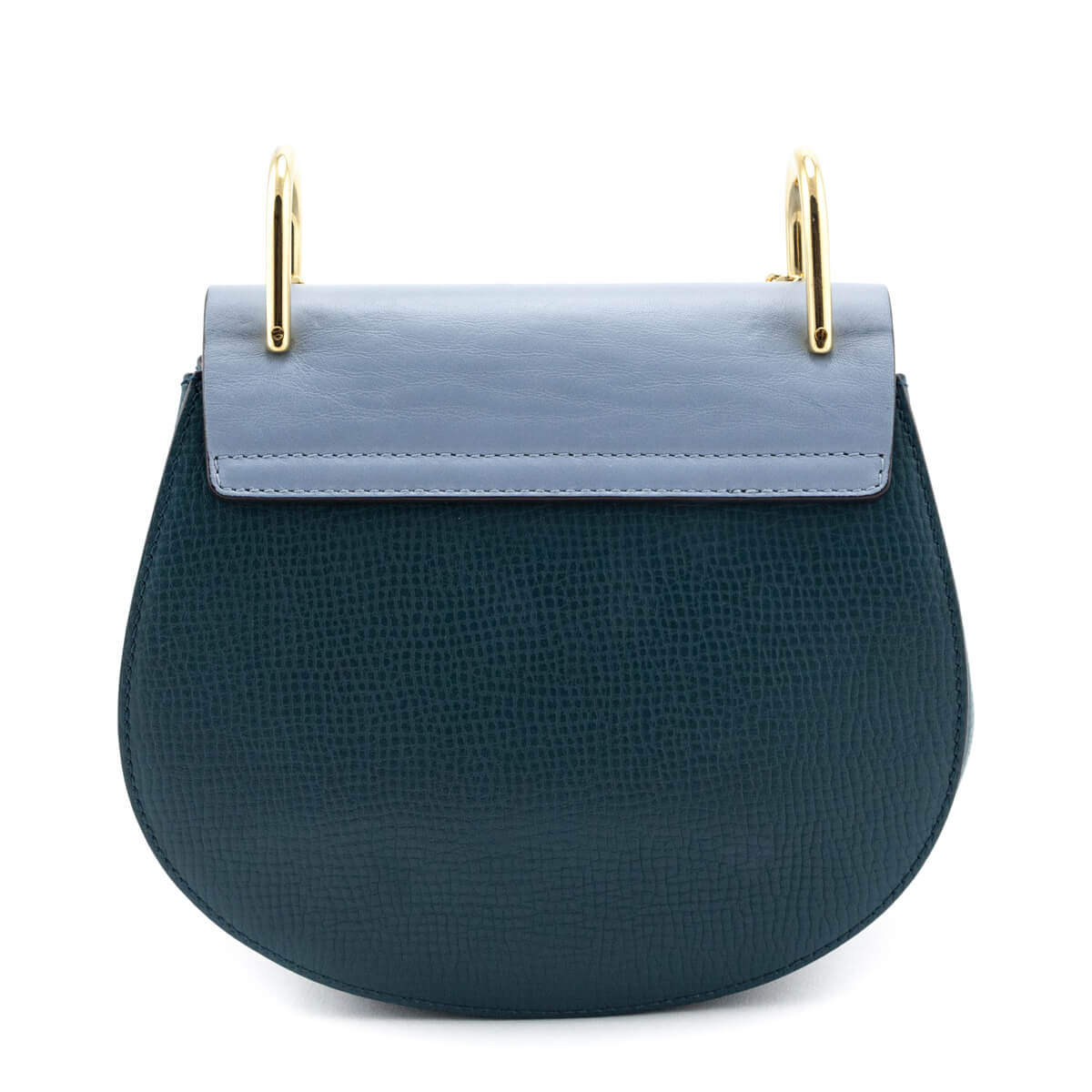 Chloe Blue Pebbled Leather Small Drew Bag