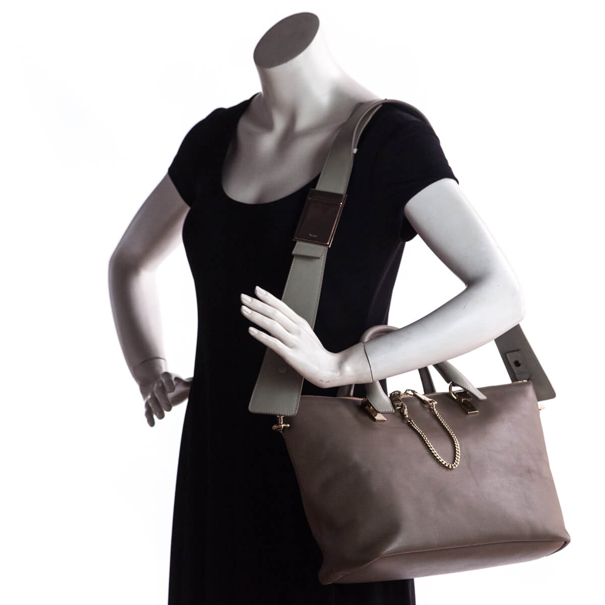 Chloe Two-Tone Taupe Medium Baylee Shoulder Bag - Love that Bag etc - Preowned Authentic Designer Handbags & Preloved Fashions