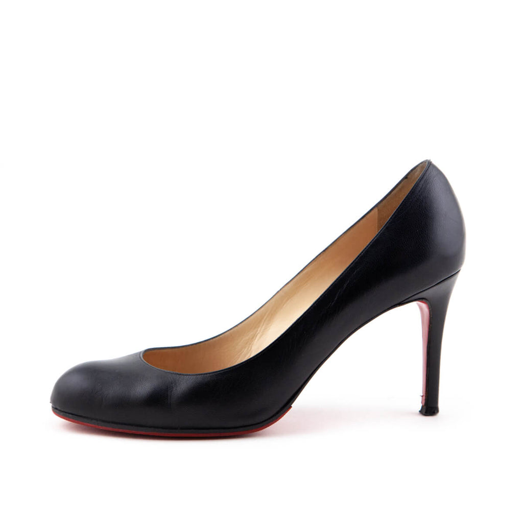 Christian Louboutin Black Leather Simple Pumps Size 7.5 | EU 37.5