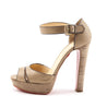 Christian Louboutin Taupe Woodada Platform Ankle Strap Sandals Size US 10 | EU 40 - Love that Bag etc - Preowned Authentic Designer Handbags & Preloved Fashions