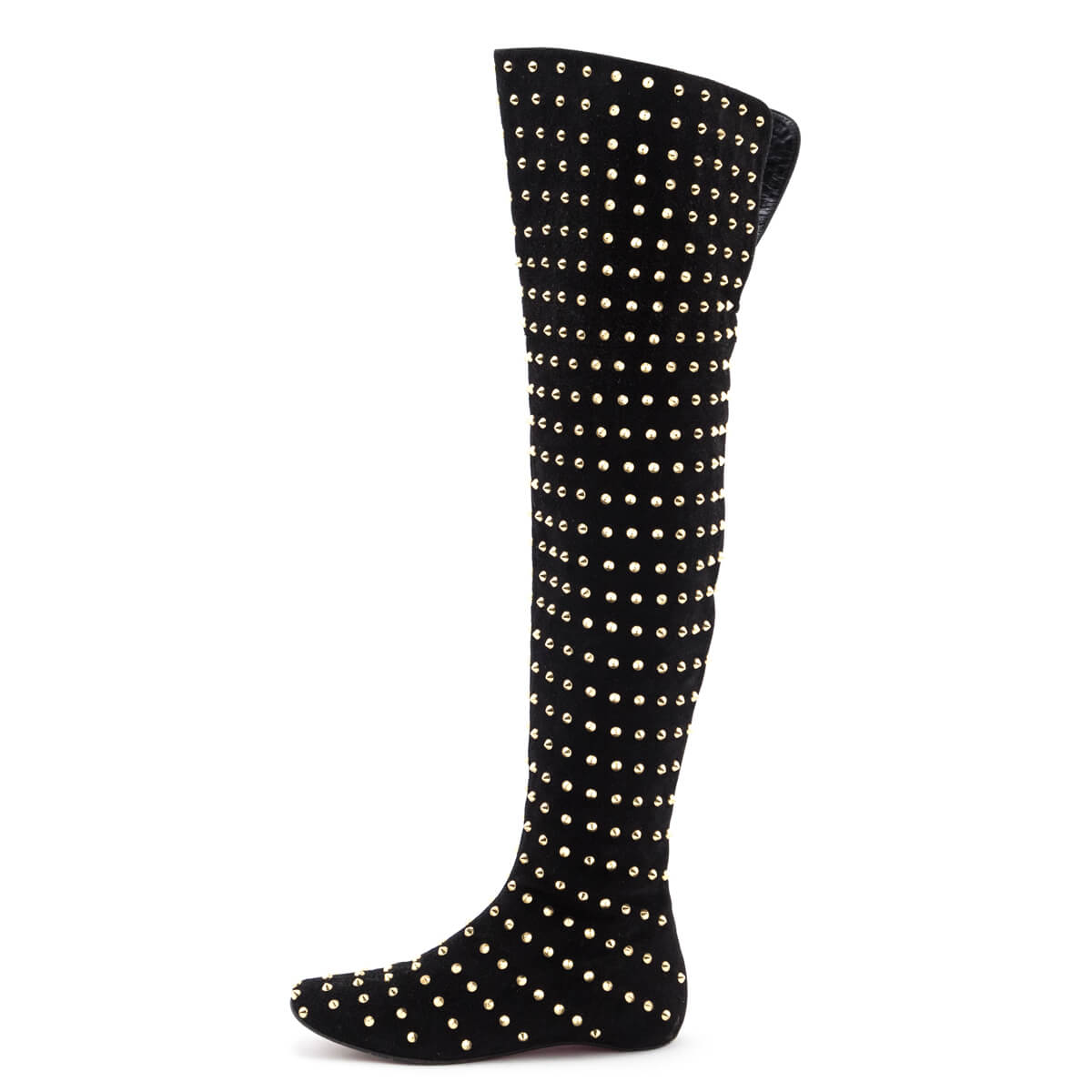 Christian Louboutin Suede Studded Accents Boots - ShopStyle
