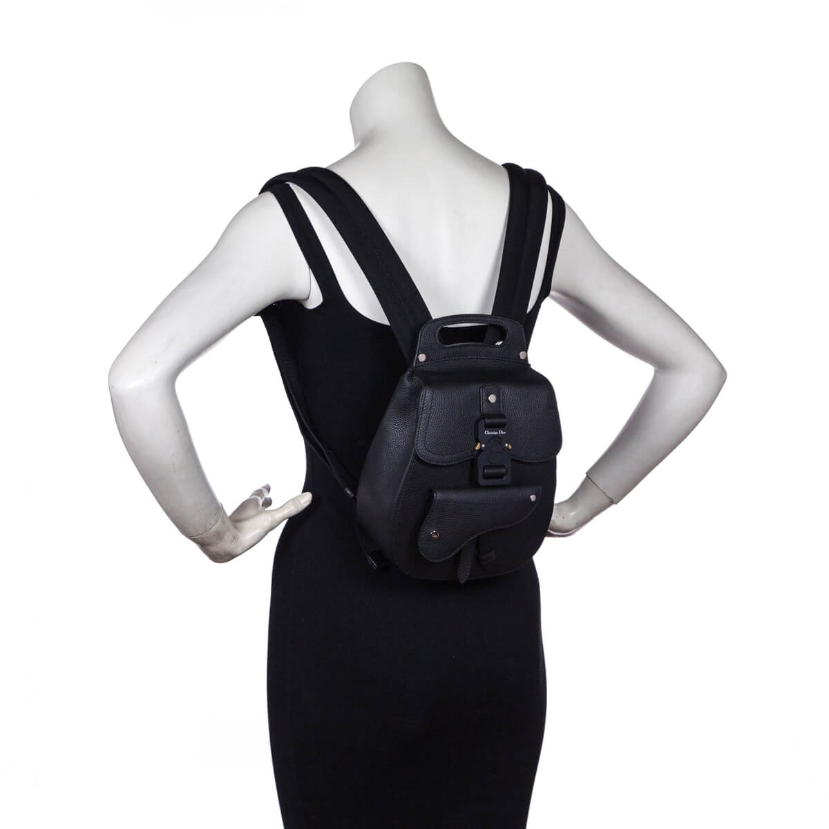 Dior Mini Saddle Bag Black in Calfskin Leather with Silvertone  US
