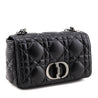Dior Black Lambskin Quilted Macrocannage Medium Caro Bag - Love that Bag etc - Preowned Authentic Designer Handbags & Preloved Fashions