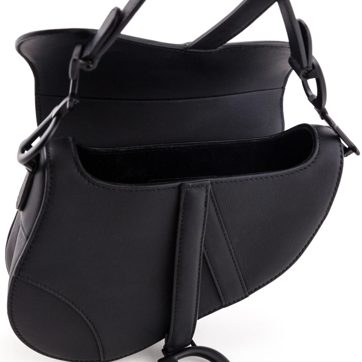 Dior Black Ultra Matte Calfskin Mini Saddle Bag - Love that Bag etc - Preowned Authentic Designer Handbags & Preloved Fashions