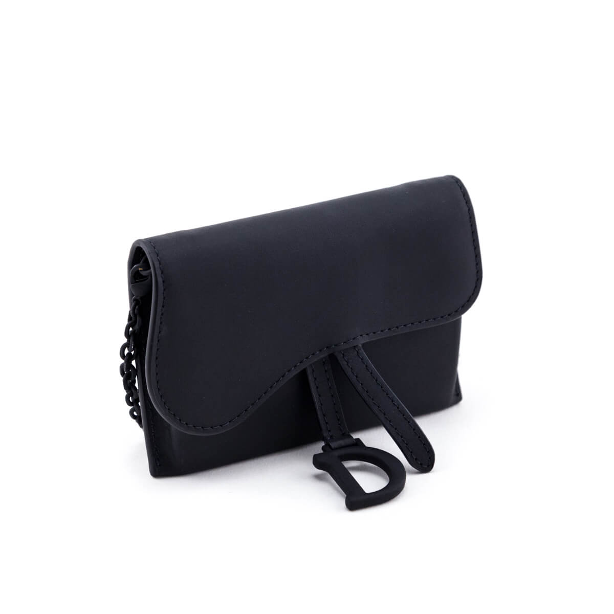 Dior Black Ultra Matte Calfskin Nano Saddle Chain Pouch - Shop Dior CA