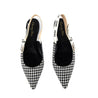 Dior Black & White Wool Houndstooth J'Adior Slingback Flats Size 11.5 | EU 41.5 - Love that Bag etc - Preowned Authentic Designer Handbags & Preloved Fashions
