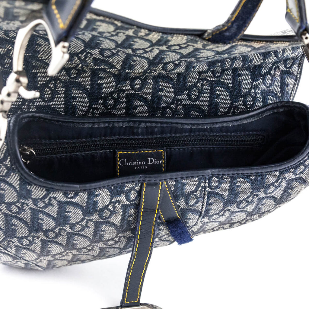 Zappos PreLoved Dior Saddle Pochette Pouch Shoulder Handbags 'Blue