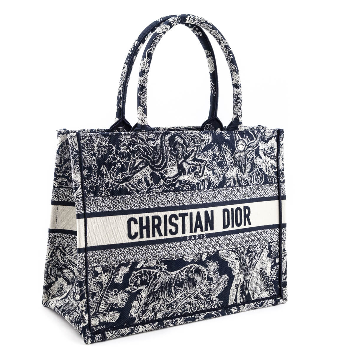 Christian Dior Medium Book Tote Toile De Jouy Reverse Embroidery