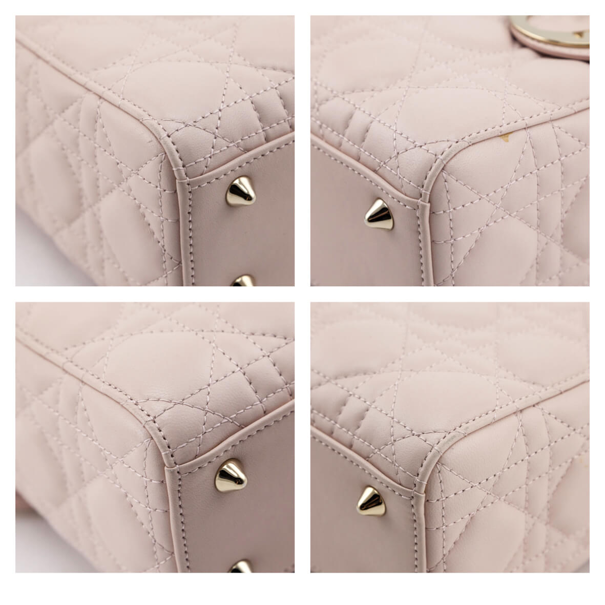 Dior Blush Pink Quilted Lambskin Cannage Lucky Badges Small Lady Dior Bag - Love that Bag etc - Preowned Authentic Designer Handbags & Preloved Fashions