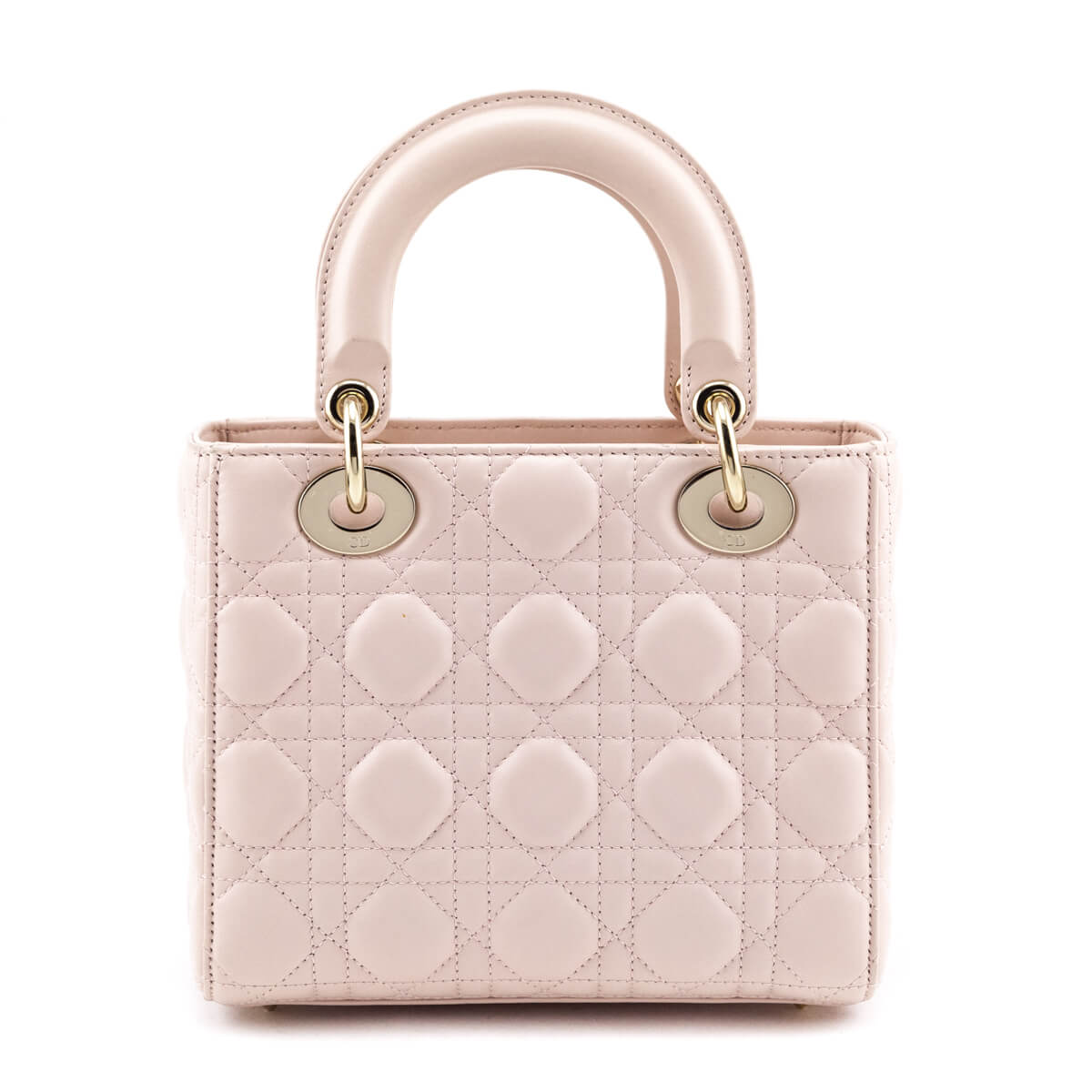 Dior Blush Pink Quilted Lambskin Cannage Lucky Badges Small Lady Dior Bag - Love that Bag etc - Preowned Authentic Designer Handbags & Preloved Fashions
