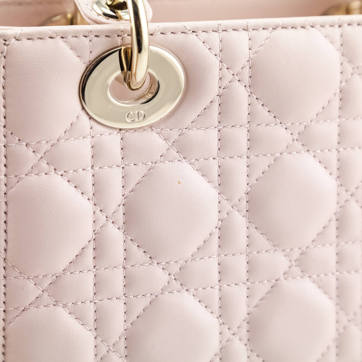 Christian Dior Mini Lady Dior Bag Cannage Lambskin Iridescent Pink