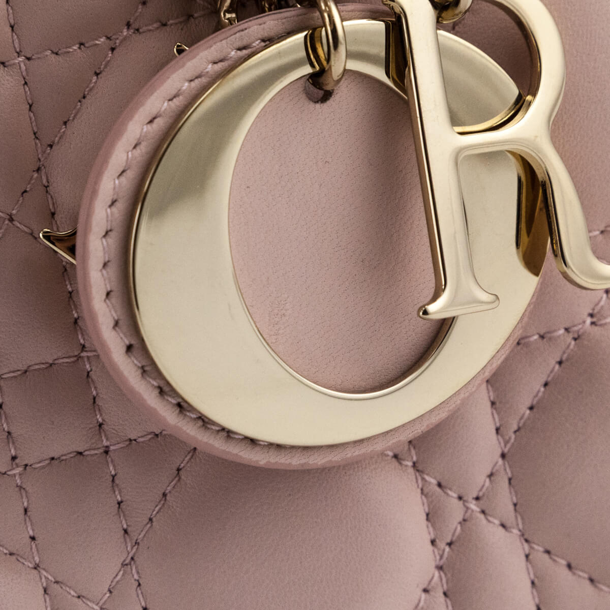 Dior Blush Pink Quilted Lambskin Cannage Lucky Badges Small Lady Dior Bag - Love that Bag etc - Preowned Authentic Designer Handbags & Preloved Fashions