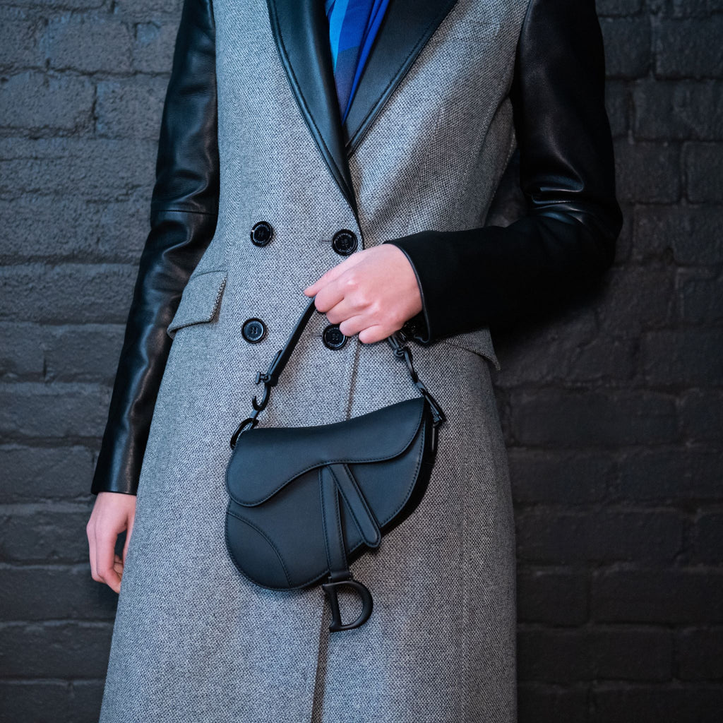 Dior - Mini Saddle Bag Black Ultramatte Calfskin - Women
