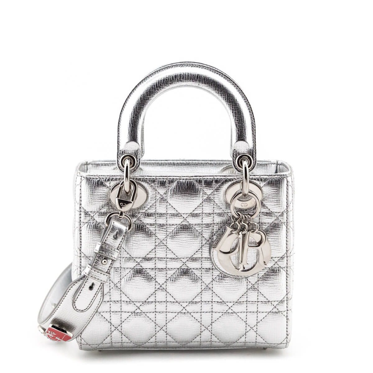 Dior Silver Cannage Cruise 2017 Collection Small Lady Dior Bag - Love that Bag etc - Preowned Authentic Designer Handbags & Preloved Fashions