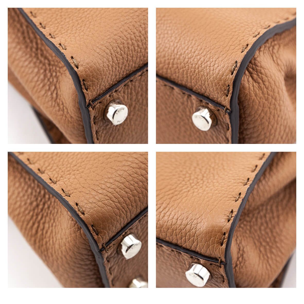 Fendi Brown Cuoio Romano Selleria Mini Peekaboo Satchel - Love that Bag etc - Preowned Authentic Designer Handbags & Preloved Fashions