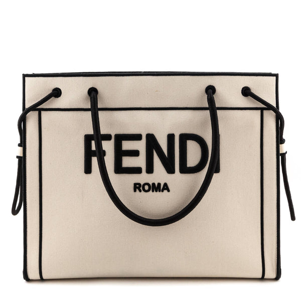 Fendi FF Roma 1974 Jacquard Canvas Shoulder Bag Pink