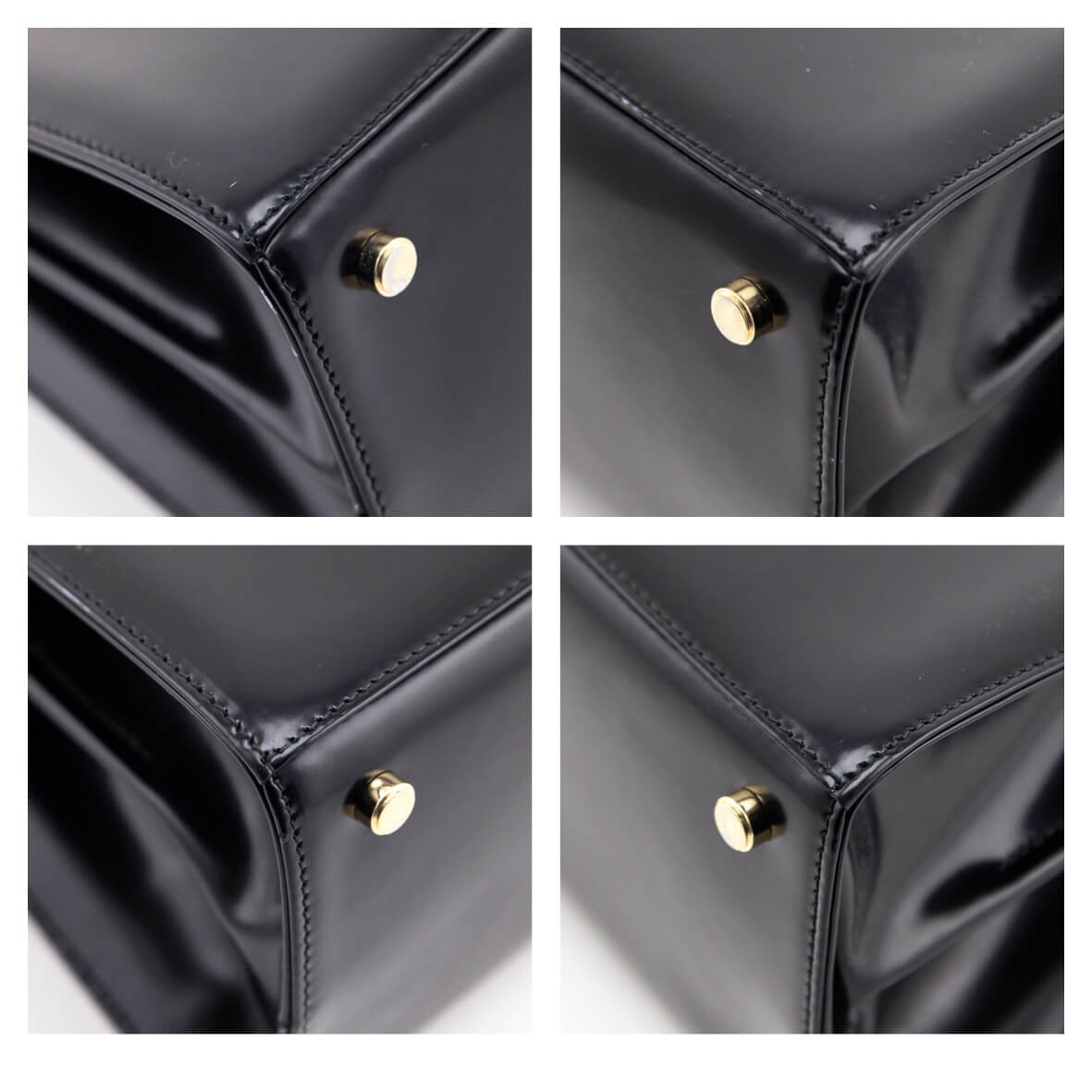Ferragamo Shiny Black Brushed-Off Calfskin Medium Iconic Top Handle - Love that Bag etc - Preowned Authentic Designer Handbags & Preloved Fashions