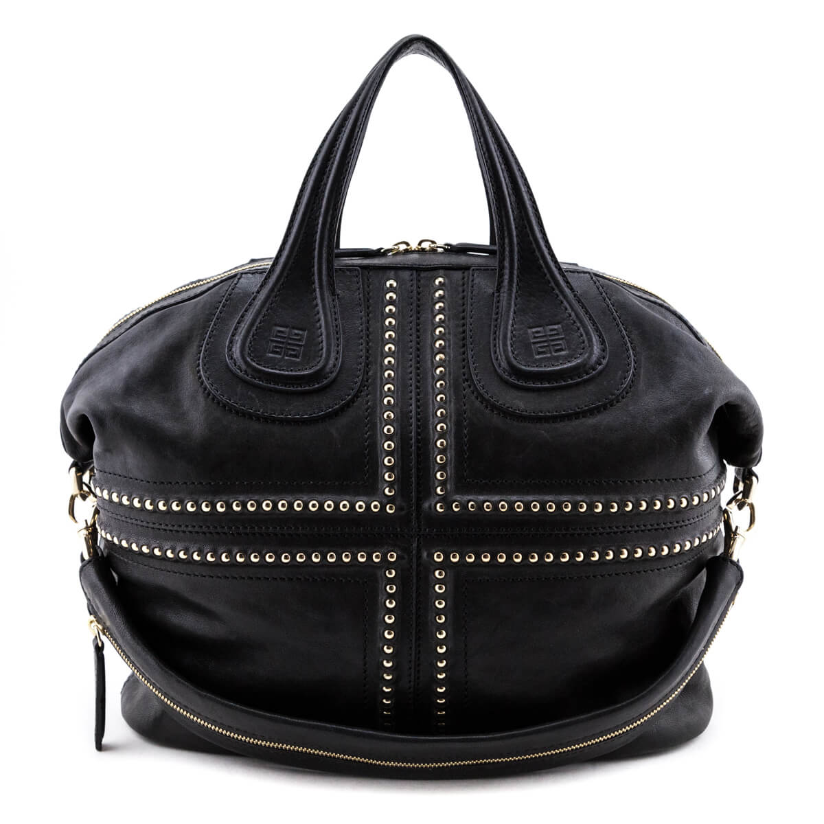 Givenchy Black Lambskin Medium Studded Nightingale Bag