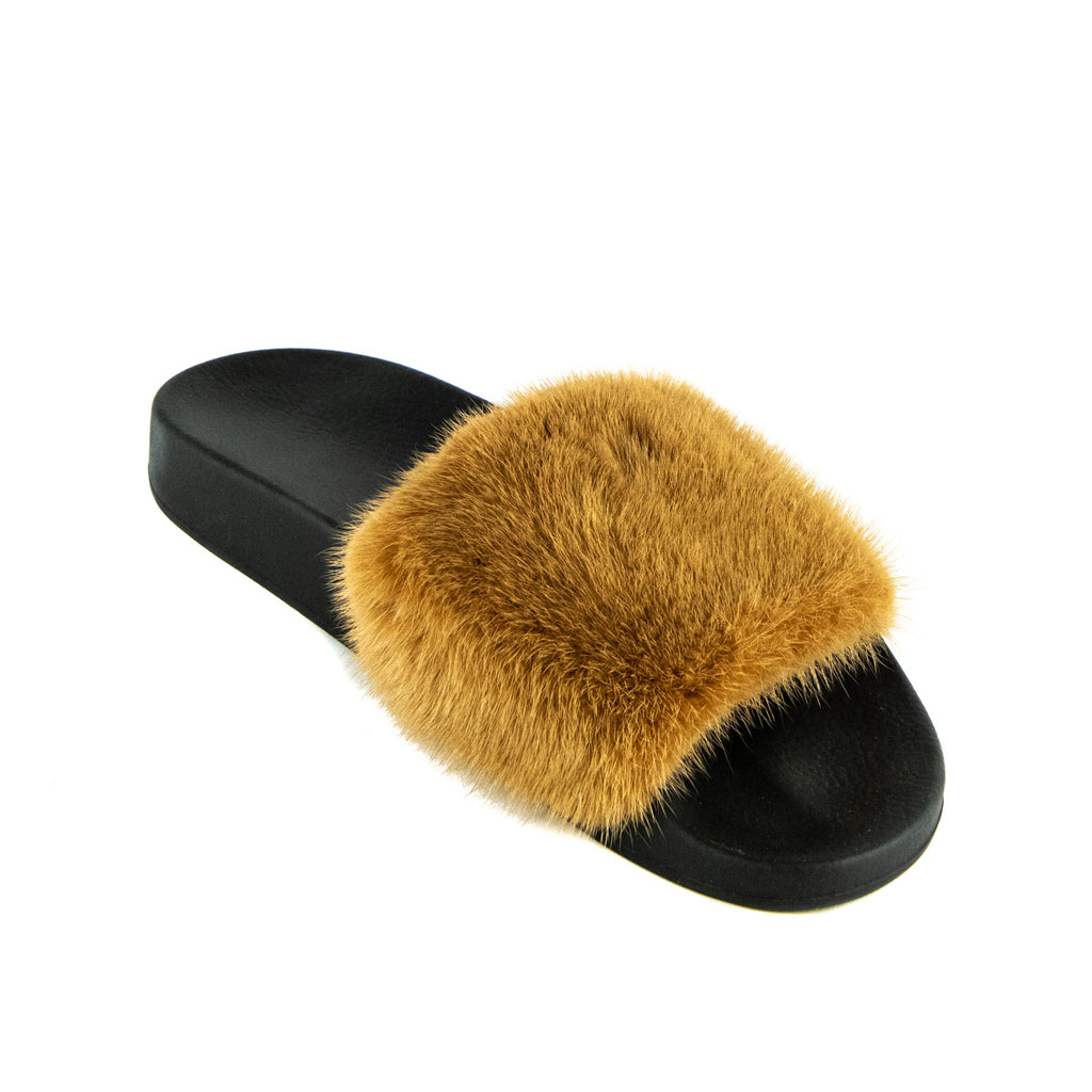 Givenchy Mink Fur Slides in Nude