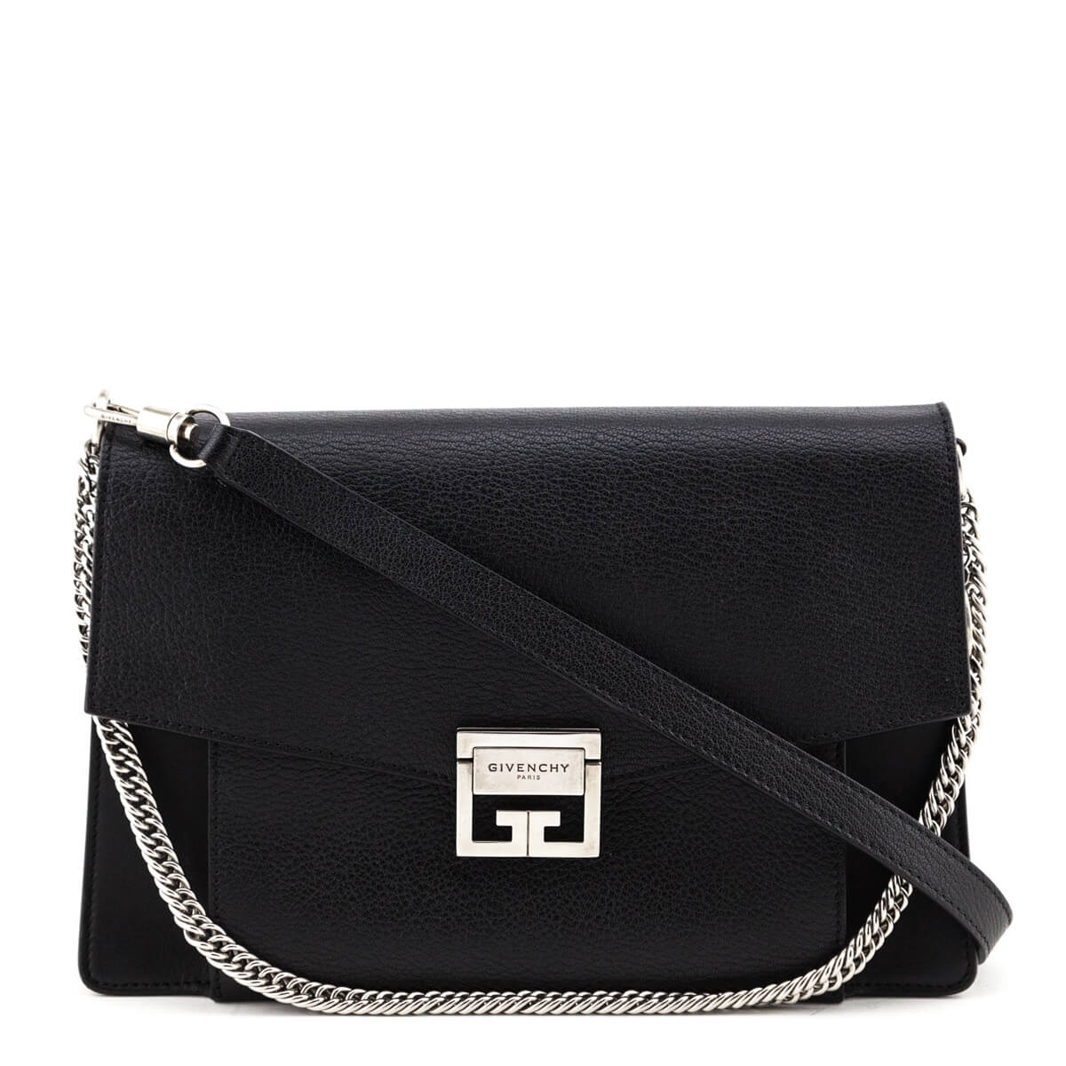 Givenchy Black Grained & Smooth Goatskin Medium GV3 Bag - Love that Bag etc - Preowned Authentic Designer Handbags & Preloved Fashions