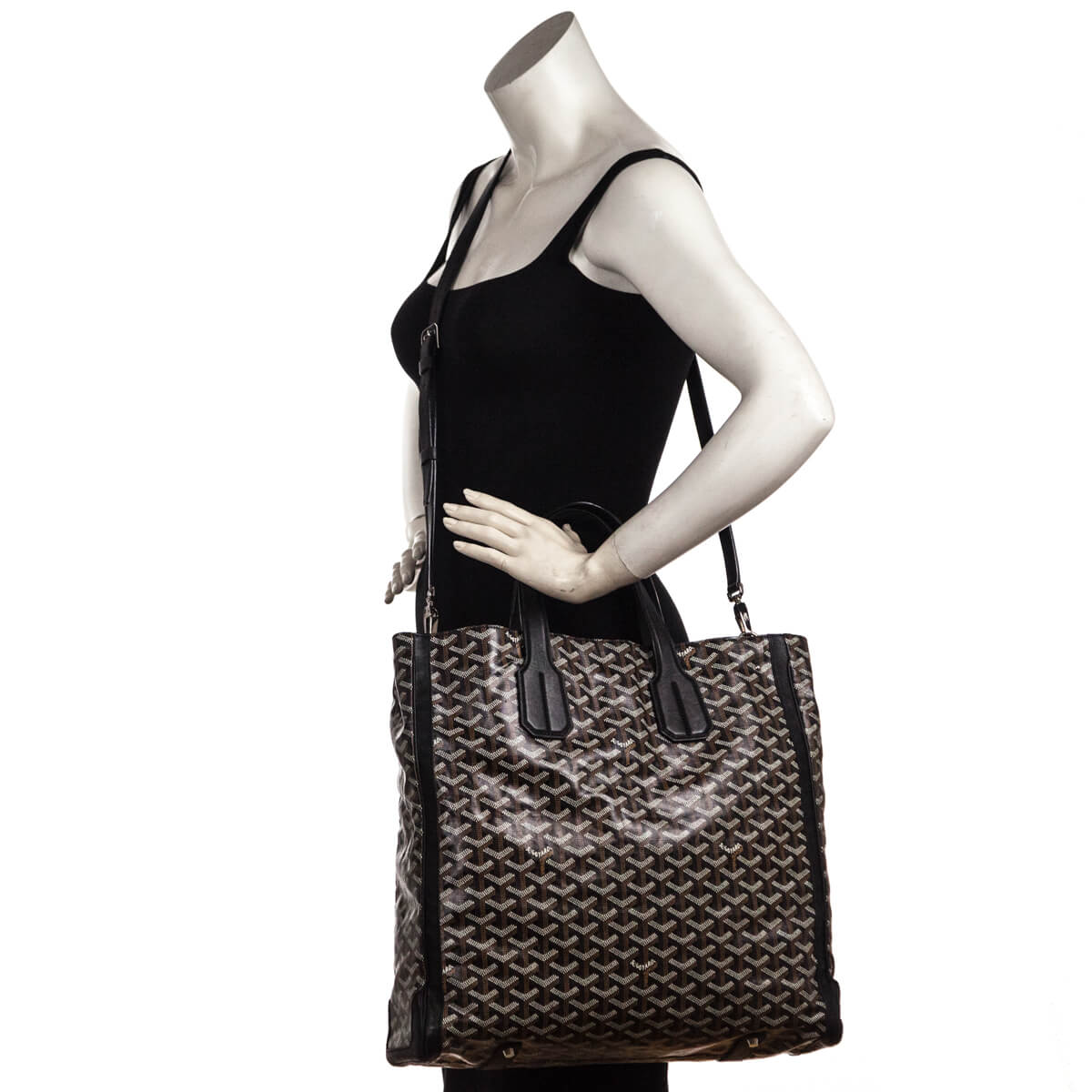 Goyard Goyardine Black Voltaire MM Tote Bag Silver Hardware – Madison  Avenue Couture