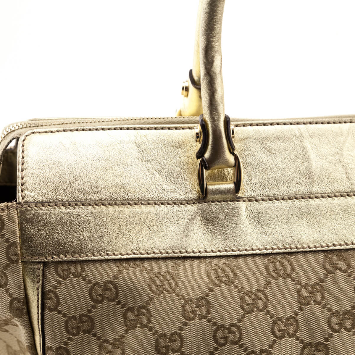 Gucci Brown GG Canvas Abbey D- Ring Tote Bag White Beige Leather Cloth  Pony-style calfskin Cloth ref.560297 - Joli Closet