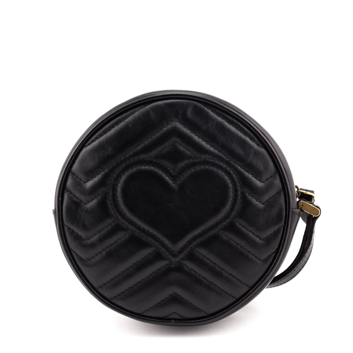 Gucci, Bags, Gucci Calfskin Matelasse Gg Marmont Round Coin Purse Black