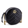 Gucci Black Calfskin Matelasse Mini Round GG Marmont Shoulder Bag - Love that Bag etc - Preowned Authentic Designer Handbags & Preloved Fashions