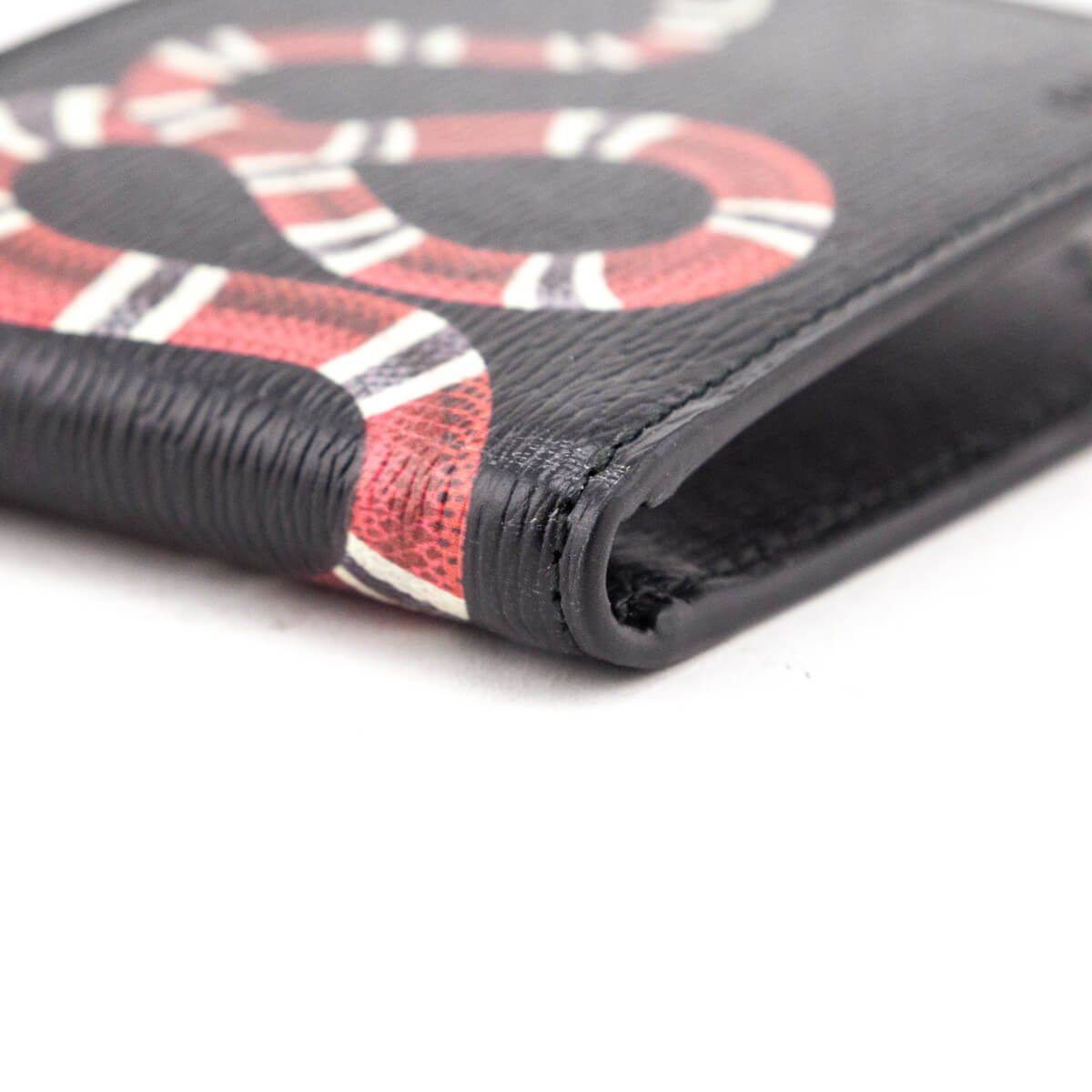 Gucci Black Leather Kingsnake Print Bi-fold Wallet - Gucci Canada