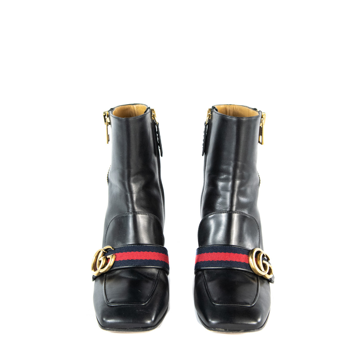 Marmont leather boots Gucci Black size 38 IT in Leather - 35999328