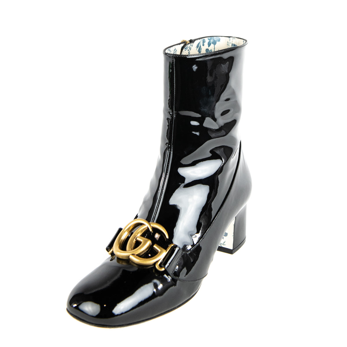Gucci black patent leather boots Clearance
