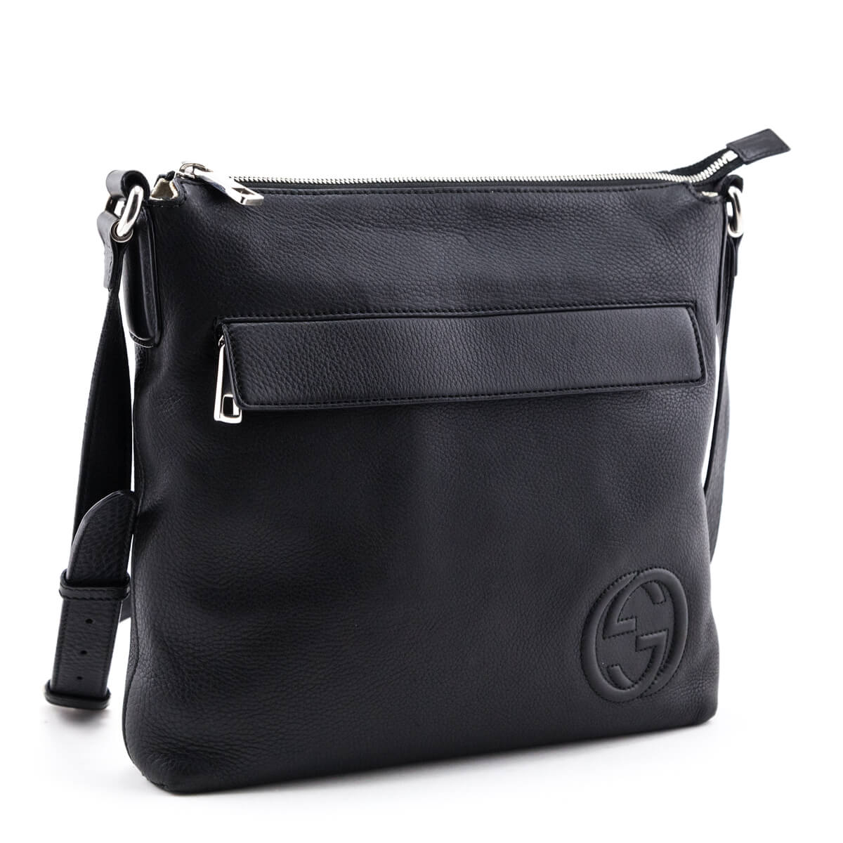 Gucci Black Pebbled Calfskin Medium Soho Messenger Bag - Love that Bag etc - Preowned Authentic Designer Handbags & Preloved Fashions