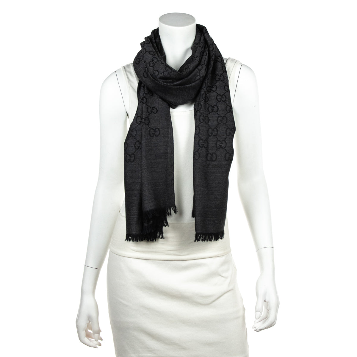 Black silk gucci scarf Clearance