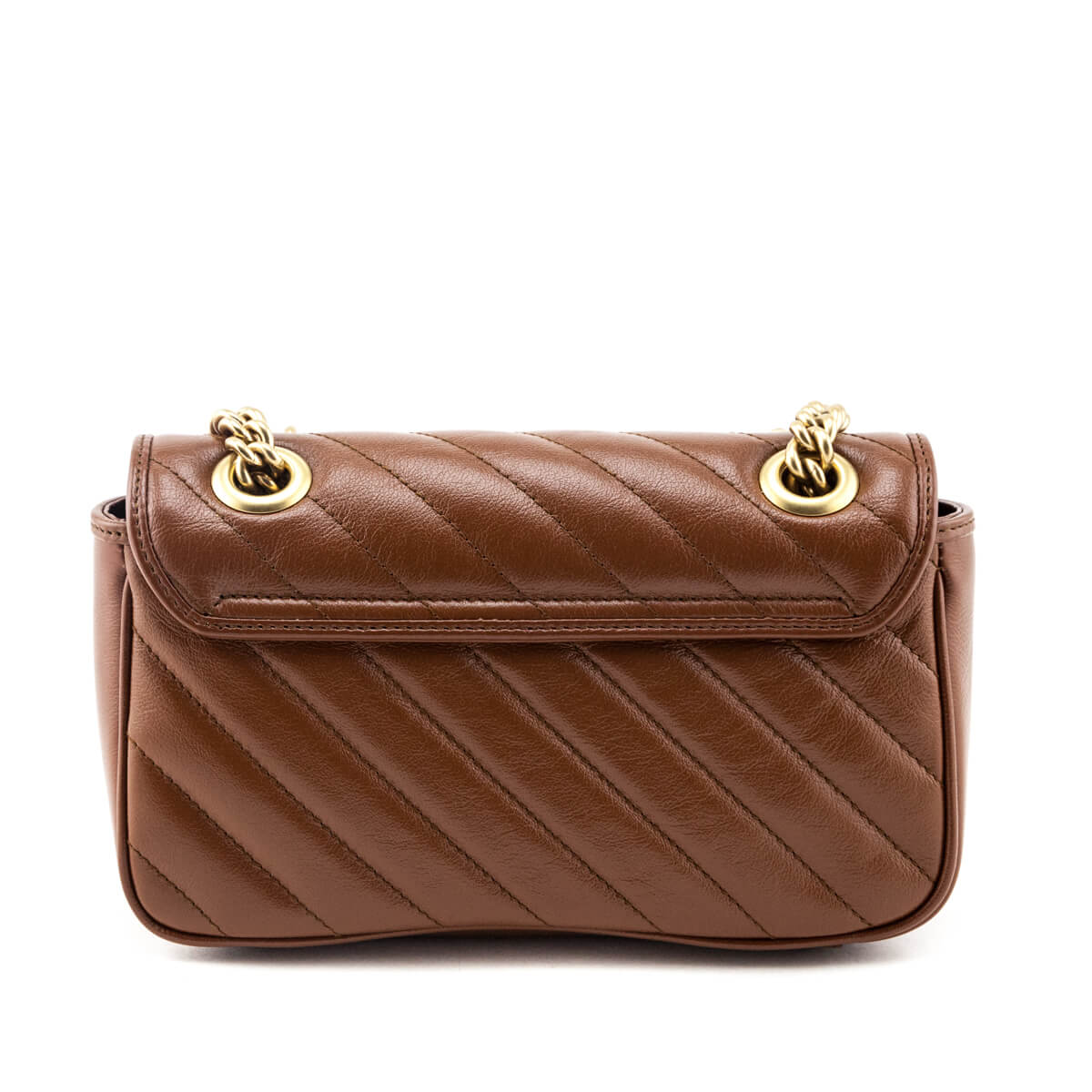 Gucci Brown Diagonal Matelasse Calfskin GG Marmont Mini Shoulder Bag - Love that Bag etc - Preowned Authentic Designer Handbags & Preloved Fashions