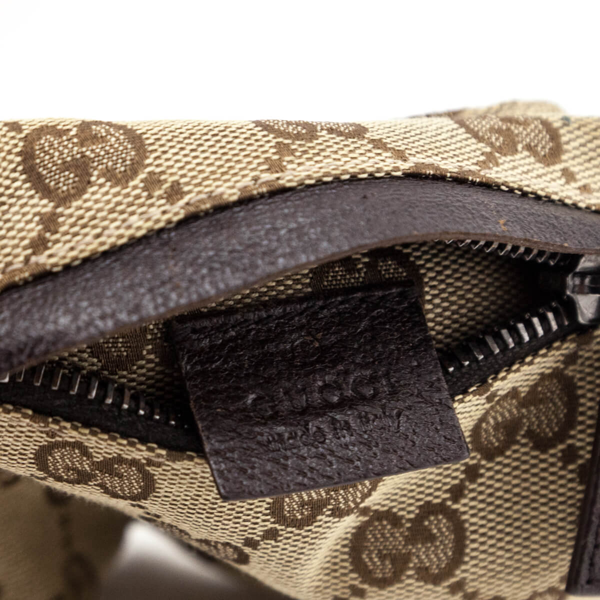 Gucci Brown GG Monogram Web Belt Bag - Preloved Gucci Handbags Canada