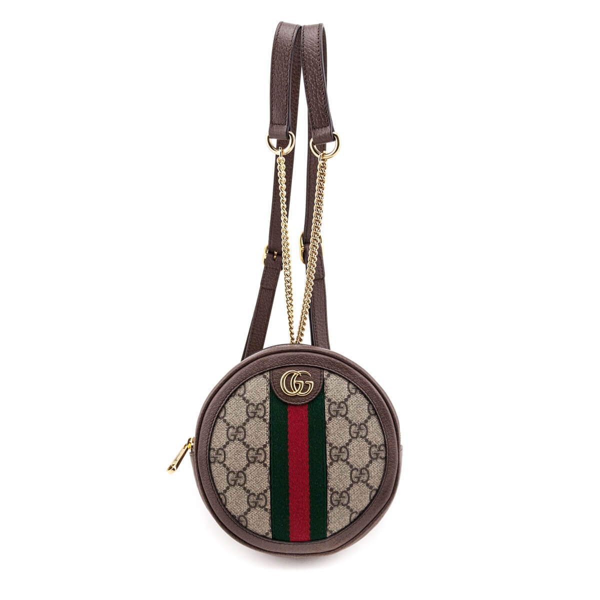 Gucci Brown GG Supreme Web Mini Ophidia Round Backpack - Love that Bag etc - Preowned Authentic Designer Handbags & Preloved Fashions