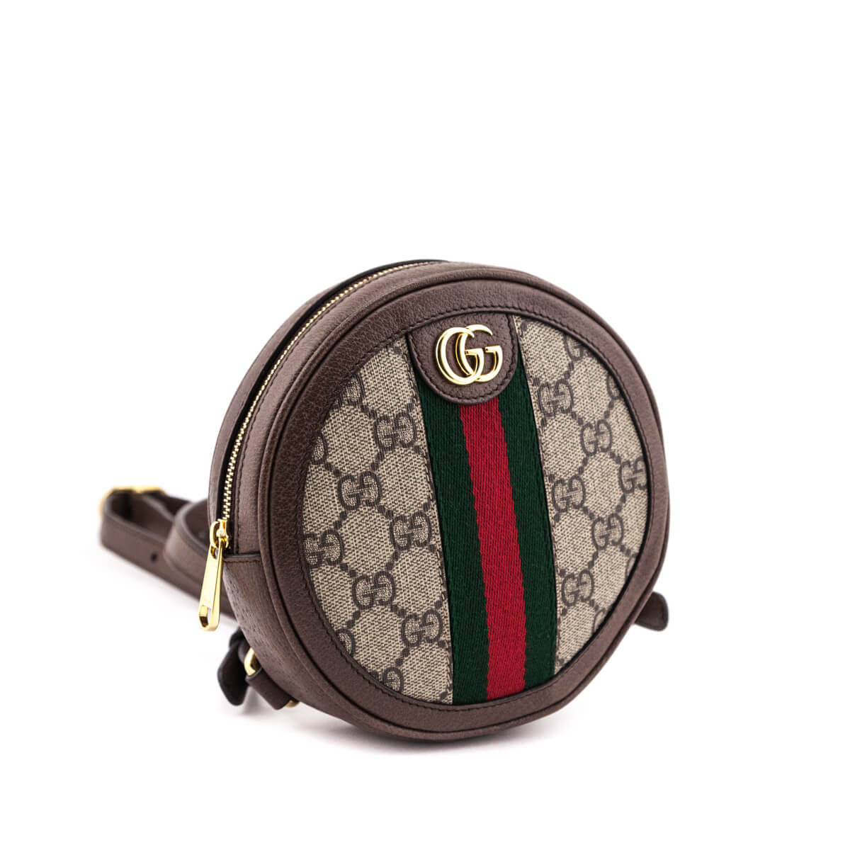 Gucci Brown GG Supreme Web Mini Ophidia Round Backpack - Love that Bag etc - Preowned Authentic Designer Handbags & Preloved Fashions