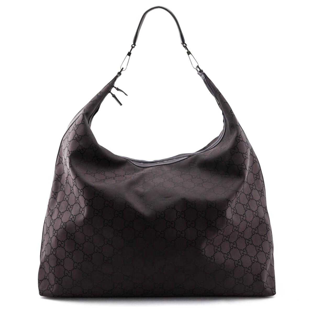 Gucci Huge Extra Large Monogram Signature Jumbo Hobo Black Nylon Shoulder  Bag ref.290208 - Joli Closet